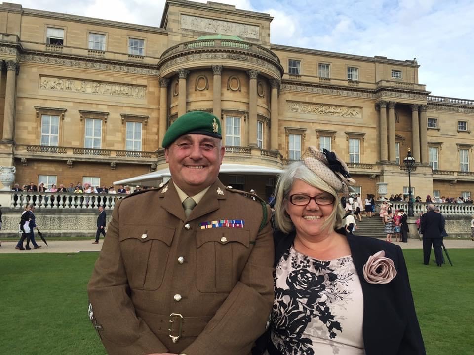 Alan and his wife Tracey at the Queen's Garden Party